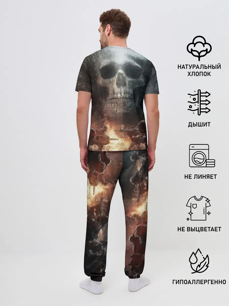 Мужская пижама с брюками / Battlefield Череп