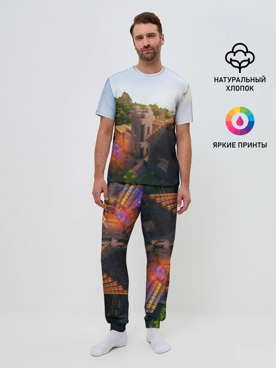 Мужская пижама с брюками / Minecraft