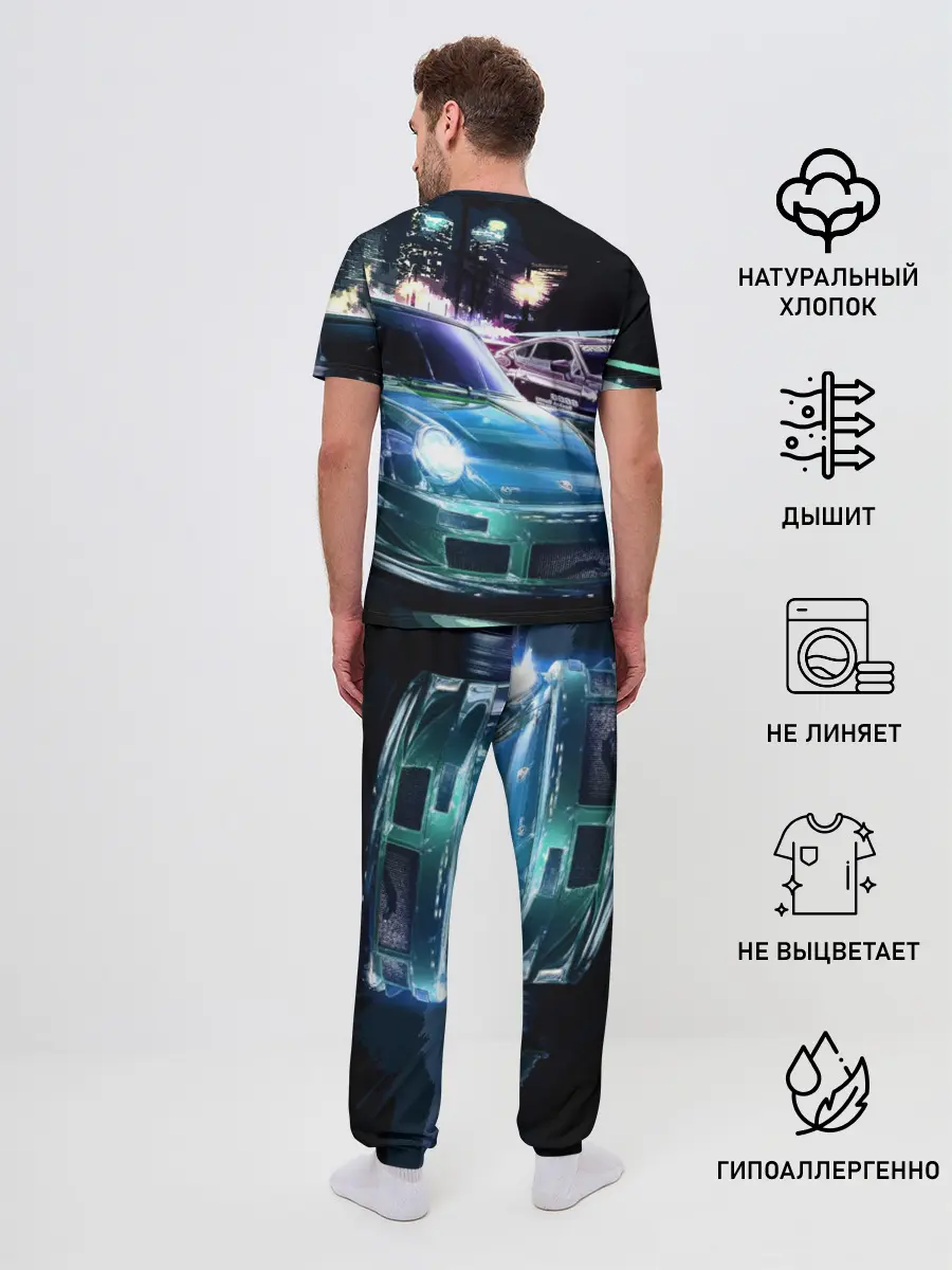 Мужская пижама с брюками / Need for Speed