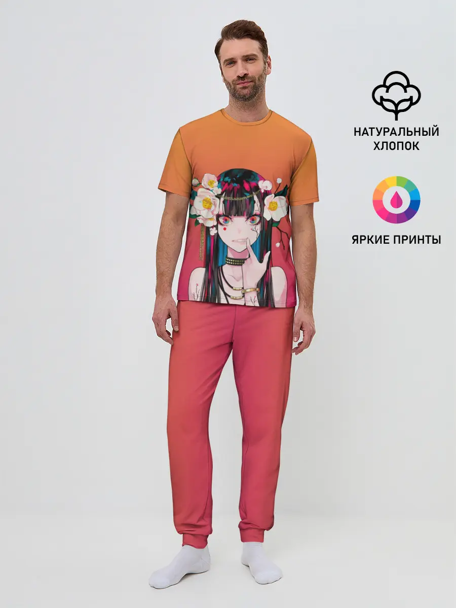 Мужская пижама с брюками / Девушка - сакура