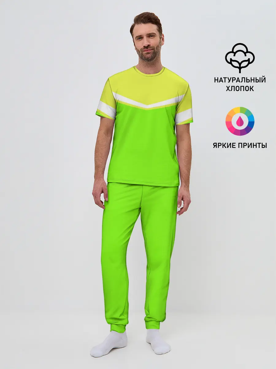 Мужская пижама с брюками / Угол зеленый