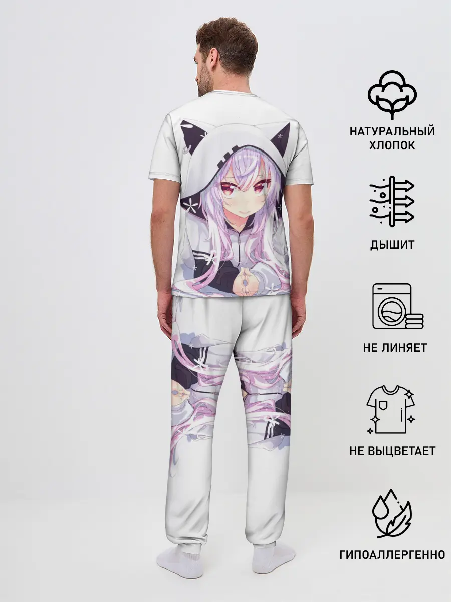 Мужская пижама с брюками / Няшная тян
