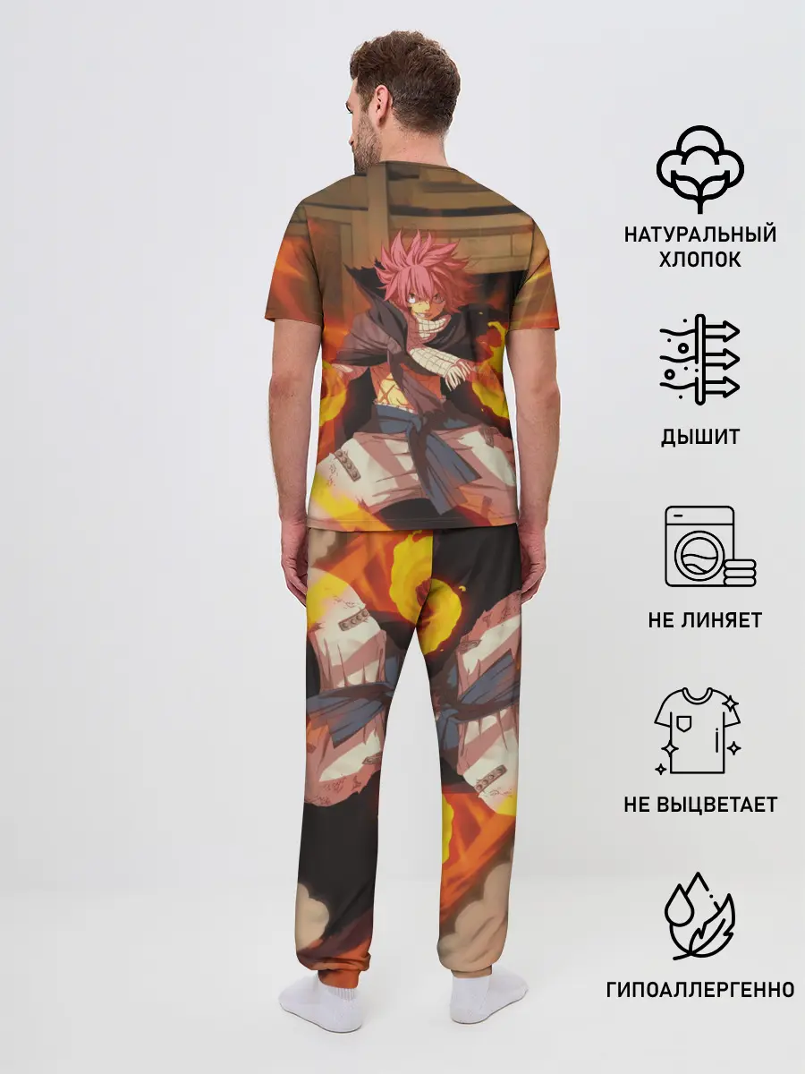 Мужская пижама с брюками / Нацу огненный боец