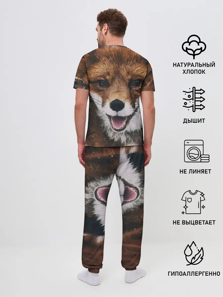 Мужская пижама с брюками / Лисичка