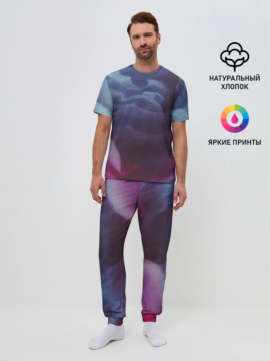 Мужская пижама с брюками / Футболка Smoke