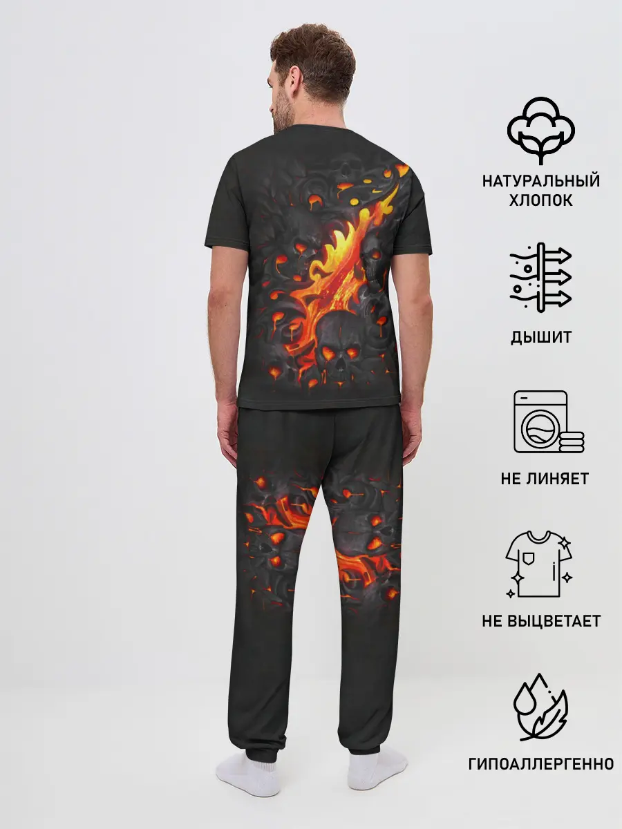 Мужская пижама с брюками / Skull Lava