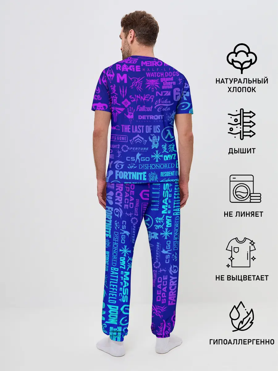 Мужская пижама с брюками / ЛОГОТИПЫ ИГР