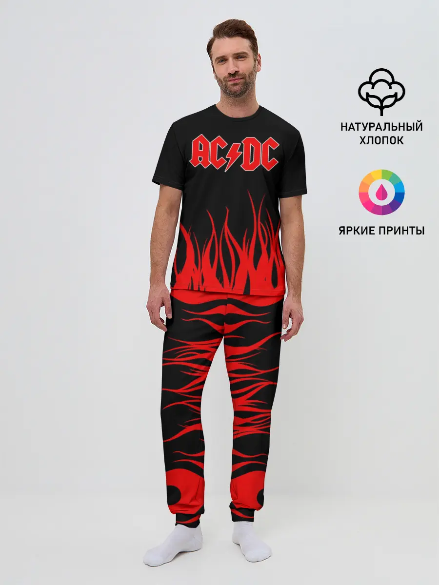Мужская пижама с брюками / AC DC