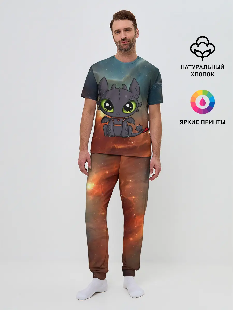 Мужская пижама с брюками / ночная фурия