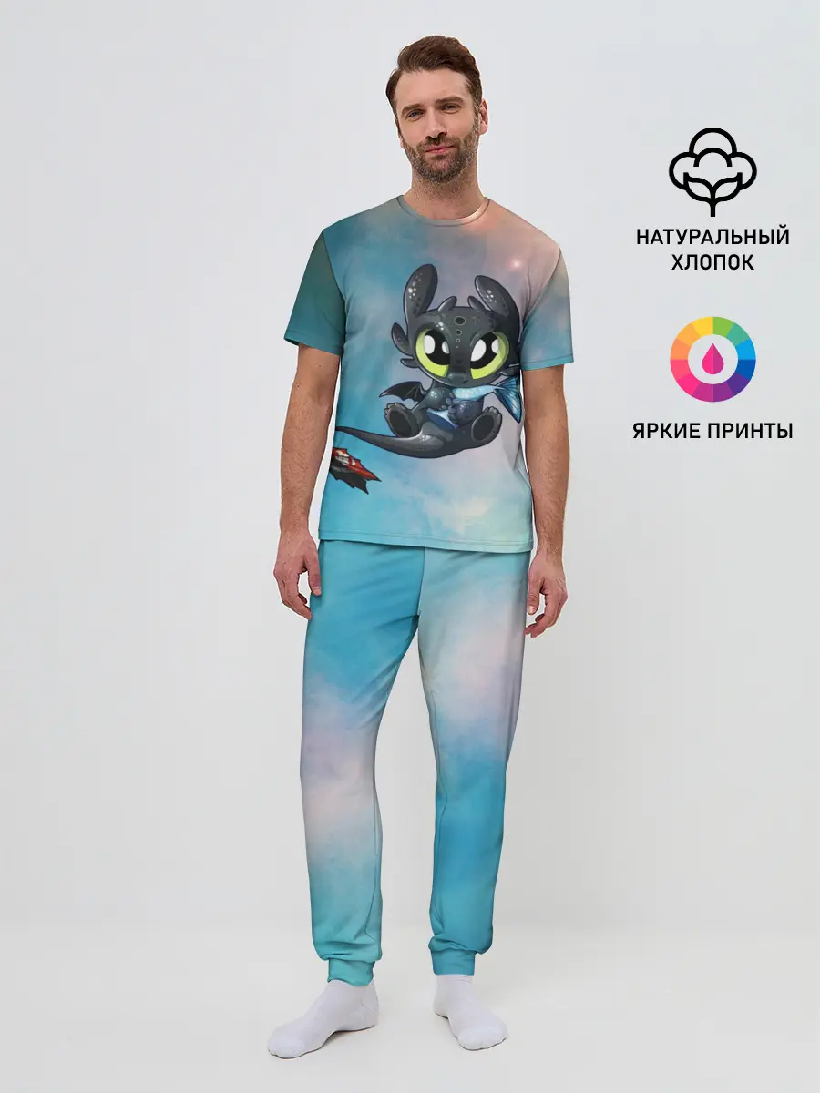 Мужская пижама с брюками / ночная фурия