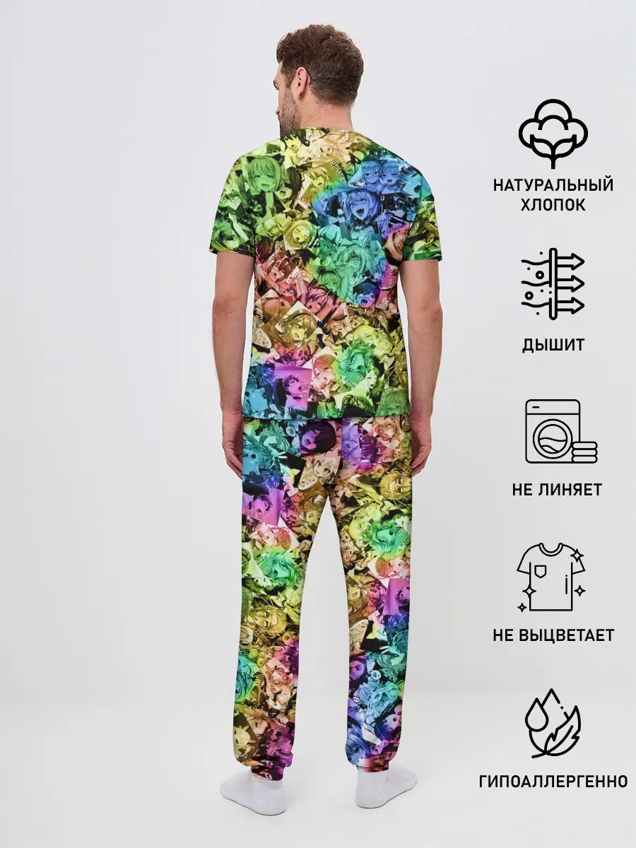 Мужская пижама с брюками / Радуга ахегао