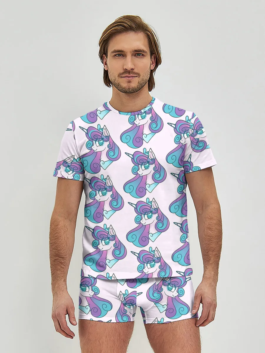 Мужские трусы с футболкой / Пони узор