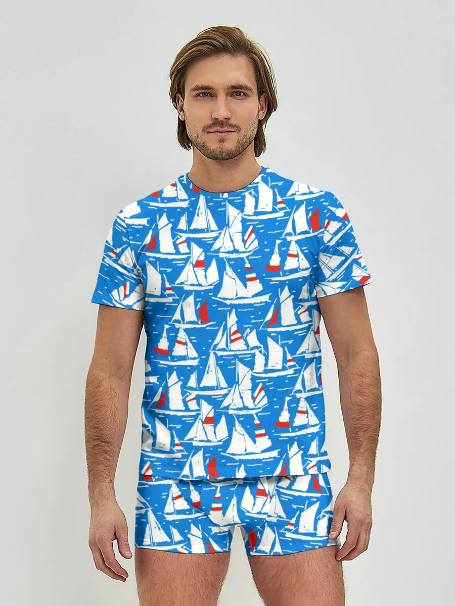 Мужские трусы с футболкой / Яхты