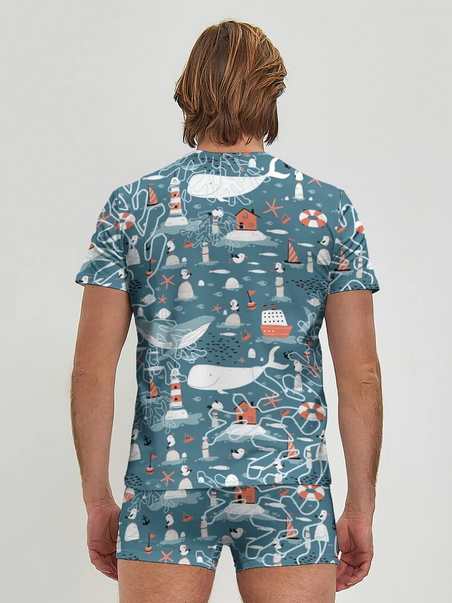 Мужские трусы с футболкой / Море и его жители