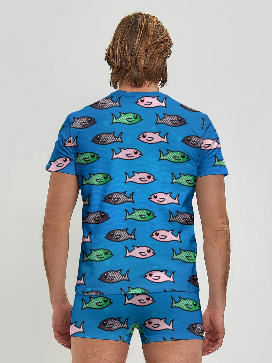 Мужские трусы с футболкой / Рыбки