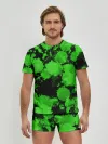 Мужские трусы с футболкой / Зеленые Кляксы