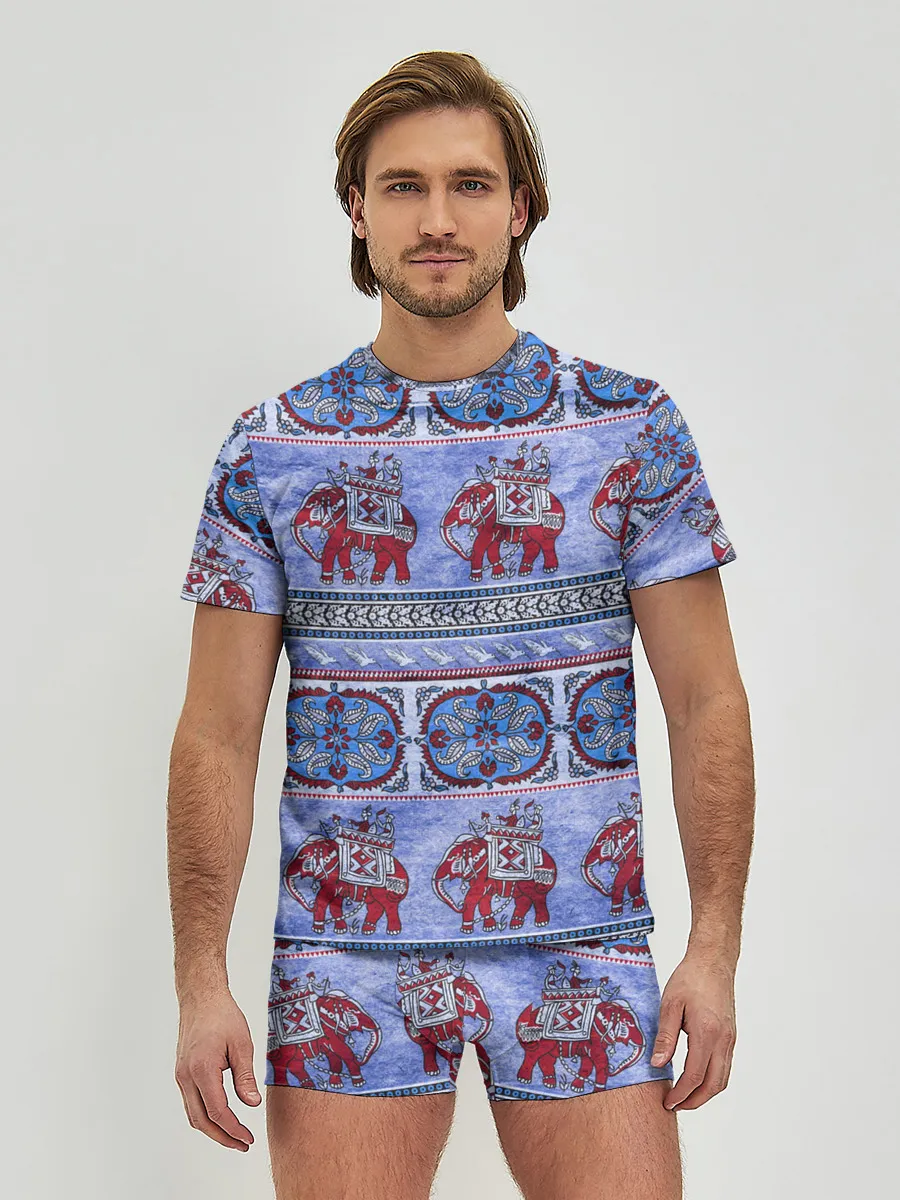 Мужские трусы с футболкой / Индийский Орнамент