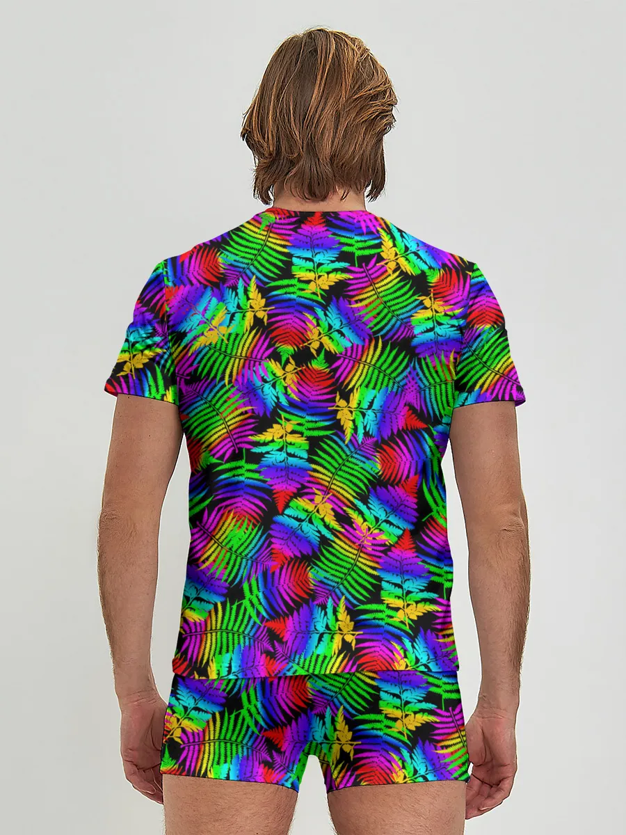 Мужские трусы с футболкой / Неоновый папоротник