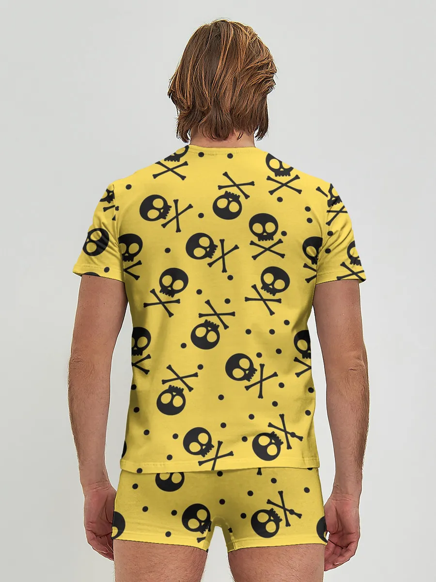 Мужские трусы с футболкой / Череповый фон | Черепа