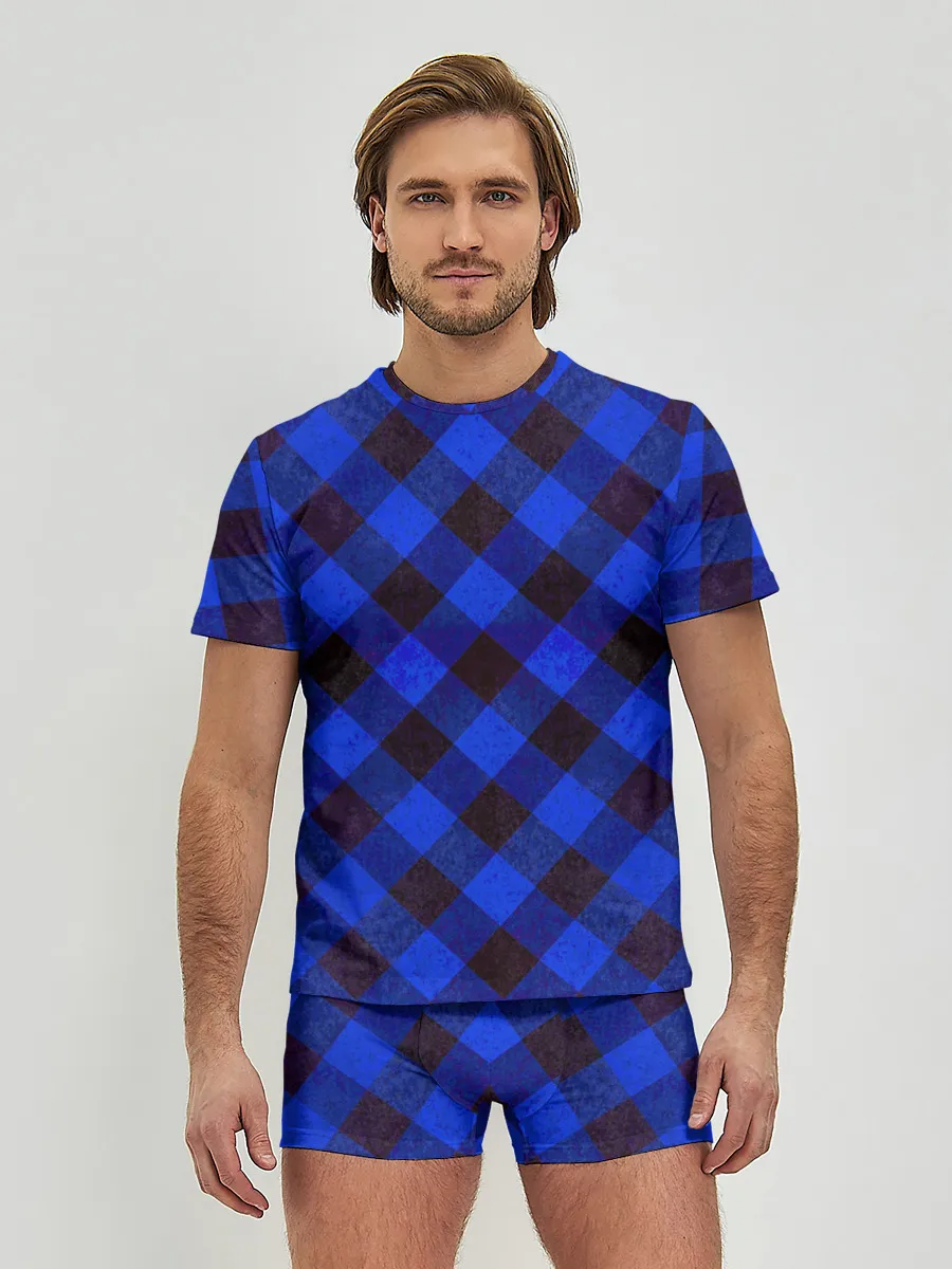 Мужские трусы с футболкой / В клетку