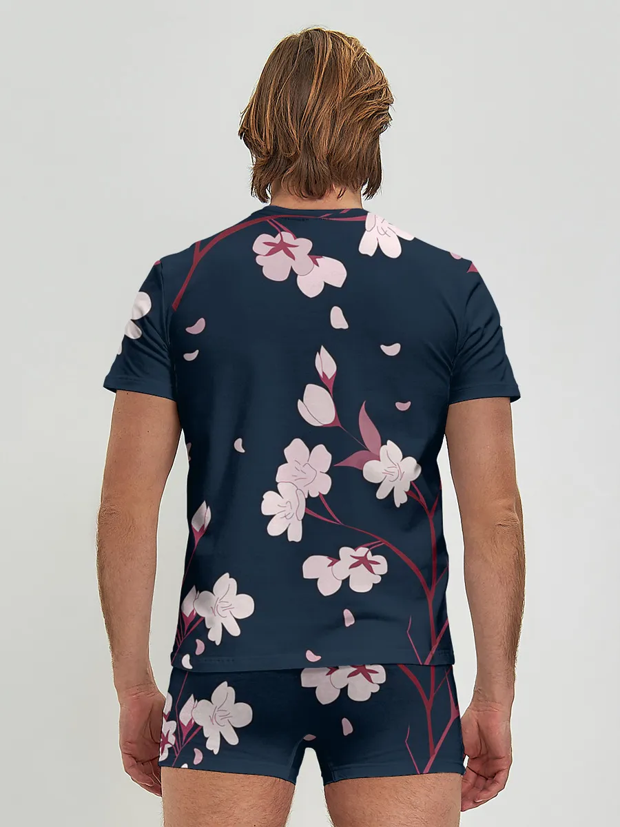 Мужские трусы с футболкой / Веточки сакуры