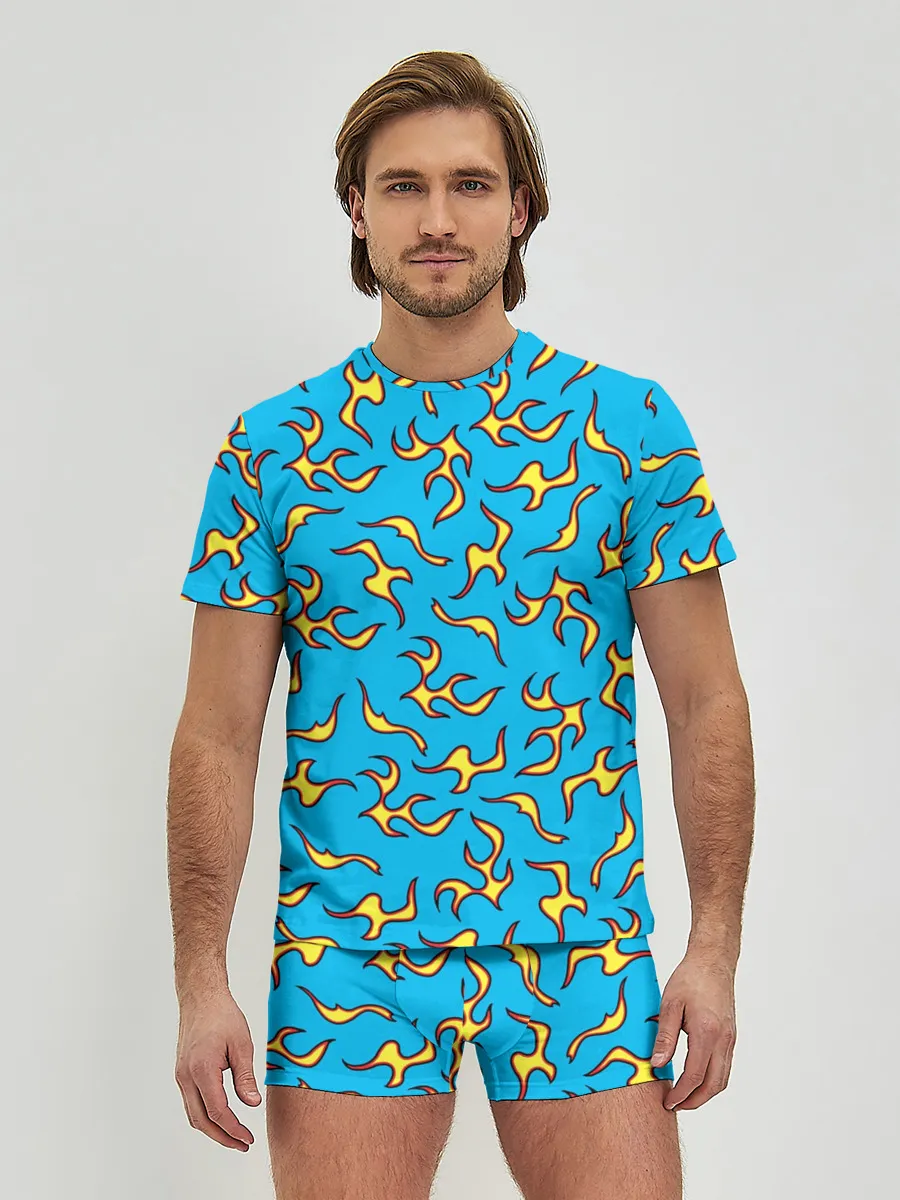 Мужские трусы с футболкой / ОГОНЬ / УЗОР / FIRE