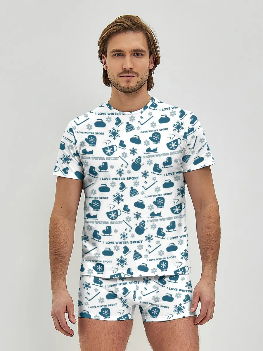 Мужские трусы с футболкой / Зимние виды спорта