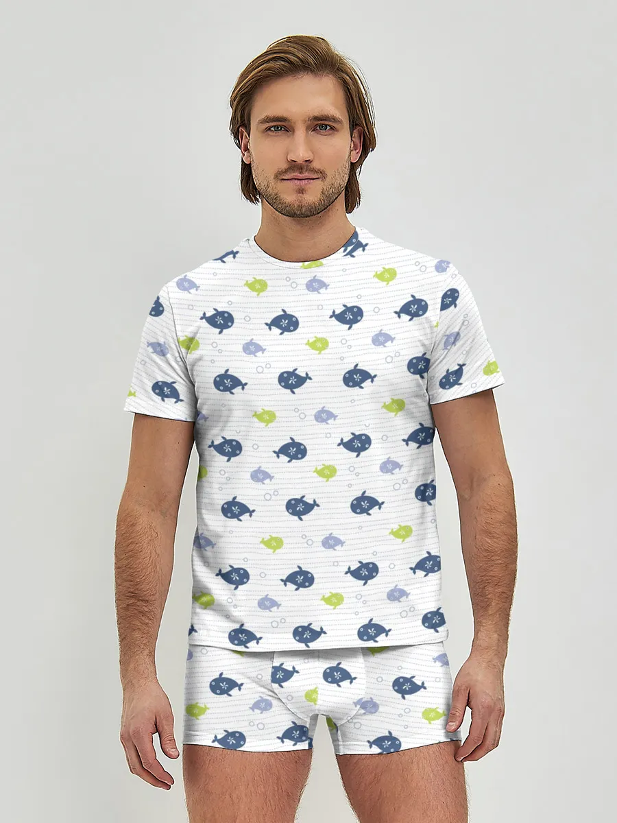 Мужские трусы с футболкой / Рыбы