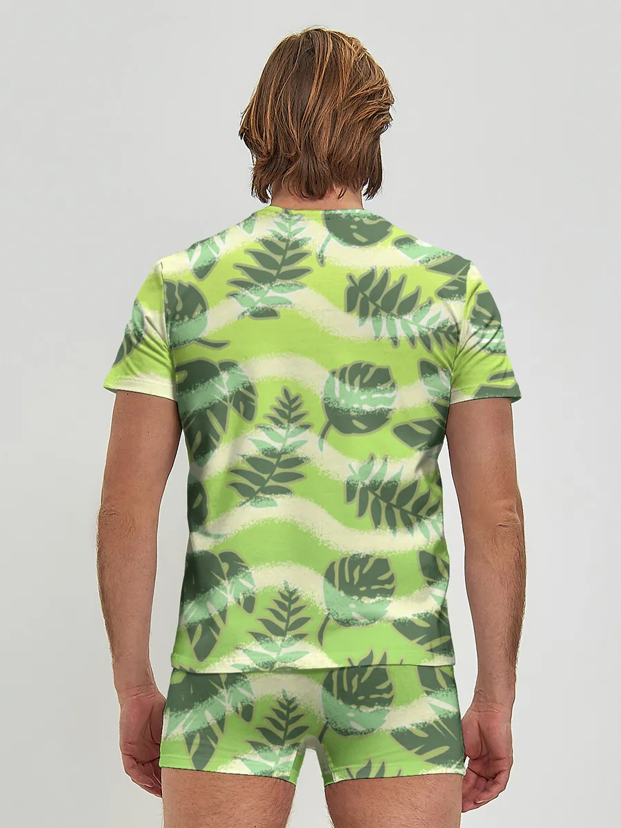 Мужские трусы с футболкой / Тропический фон