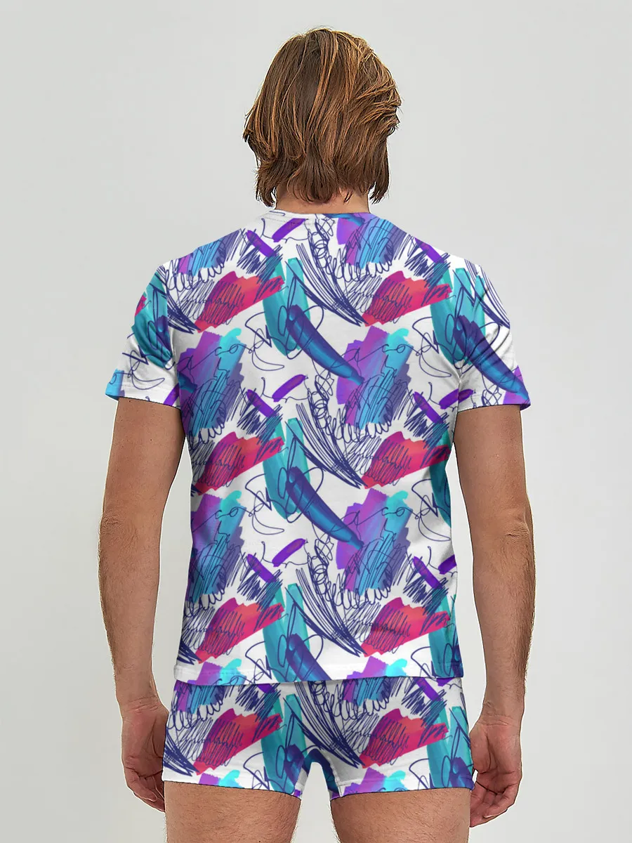 Мужские трусы с футболкой / Абстракция пятна краски