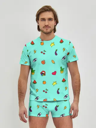 Мужские трусы с футболкой / Смайлики - Эмодзи