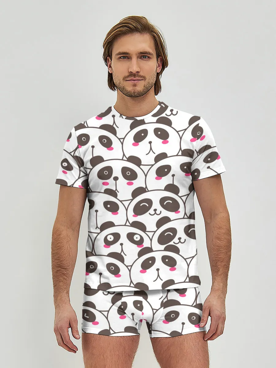 Мужские трусы с футболкой / Панд много не бывает