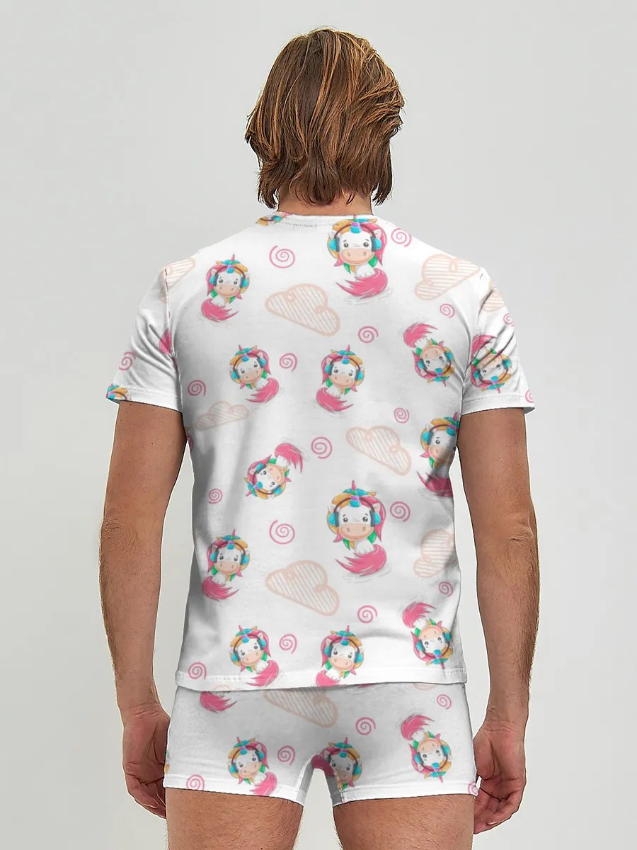 Мужские трусы с футболкой / Радужные Единороги