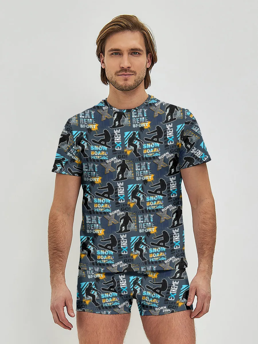 Мужские трусы с футболкой / SNOWBOARD
