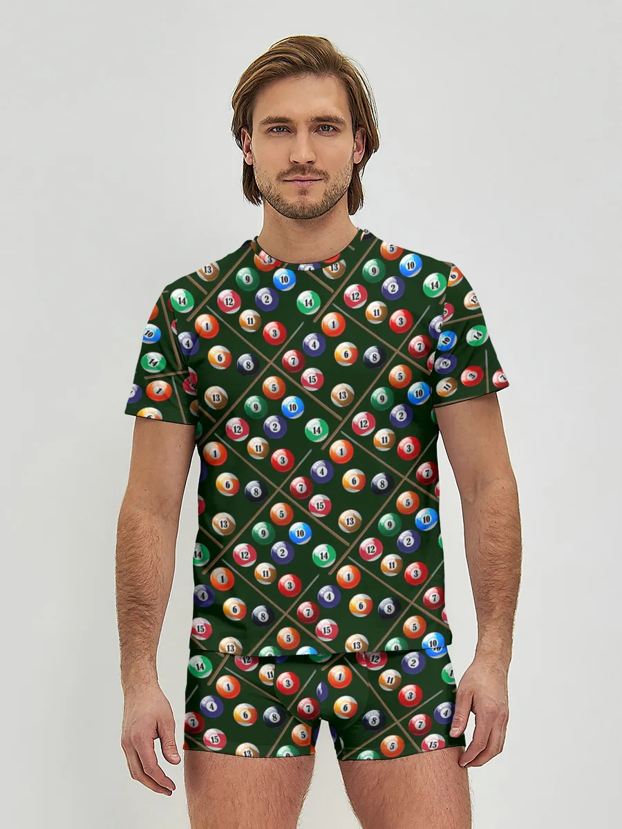 Мужские трусы с футболкой / Бильярд