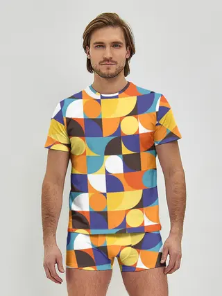 Мужские трусы с футболкой / Геометрия