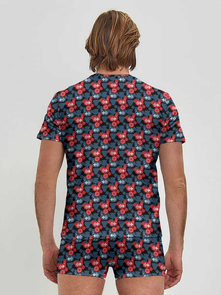 Мужские трусы с футболкой / Птичьи узоры