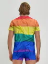 Мужские трусы с футболкой / Радуга - мятая ткань полотно
