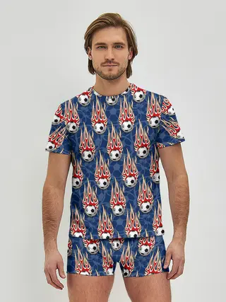 Мужские трусы с футболкой / Футбольные Мячи