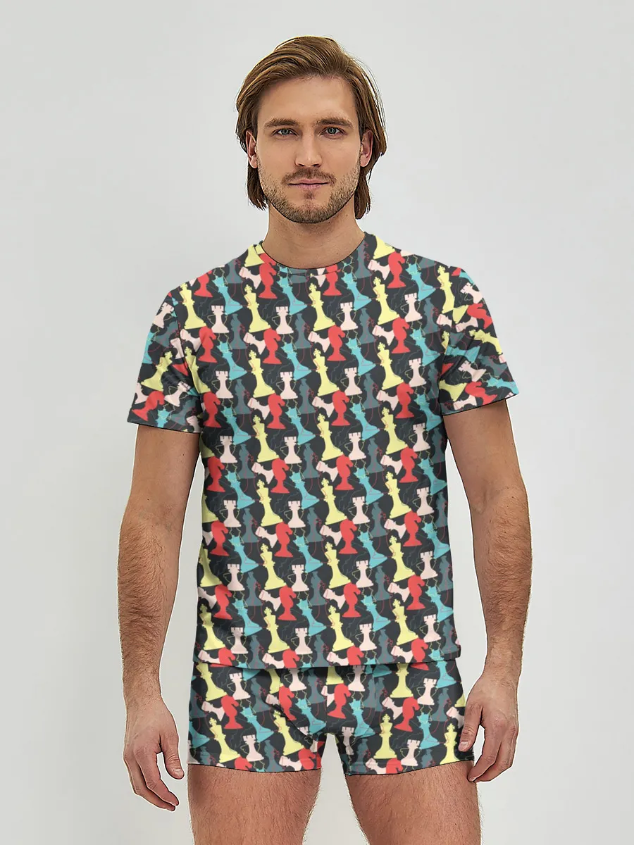 Мужские трусы с футболкой / Шахматные Фигуры