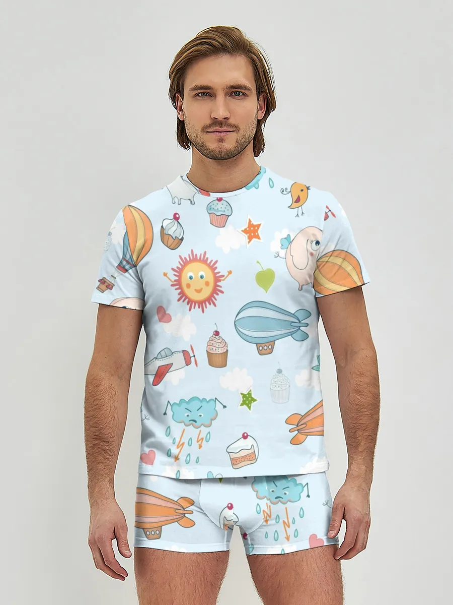 Мужские трусы с футболкой / Детские рисунки