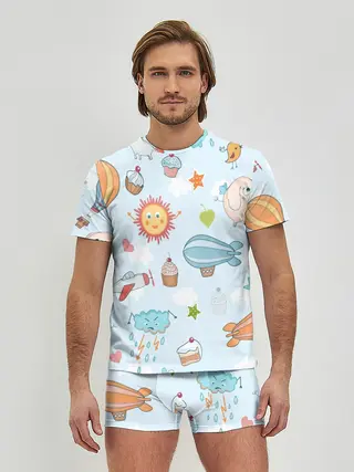 Мужские трусы с футболкой / Детские рисунки