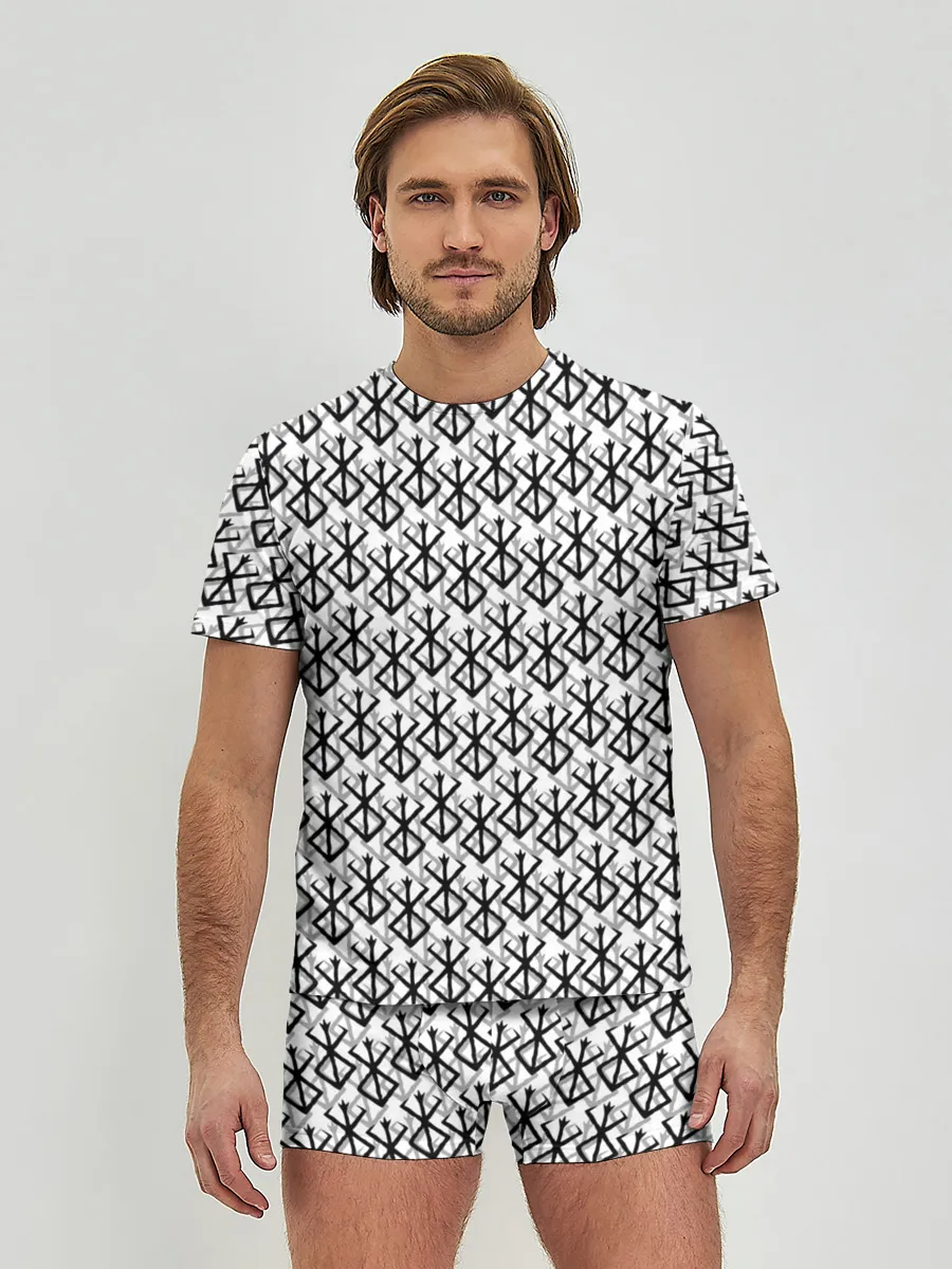 Мужские трусы с футболкой / Берсерк много логотипов