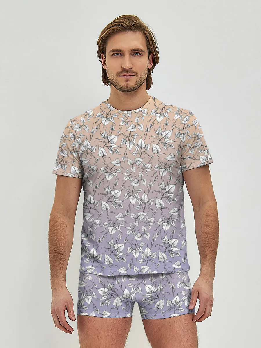 Мужские трусы с футболкой / Плющ и градиент