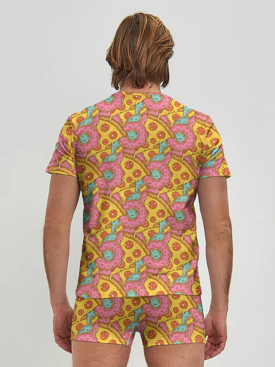 Мужские трусы с футболкой / Пицца и пончики