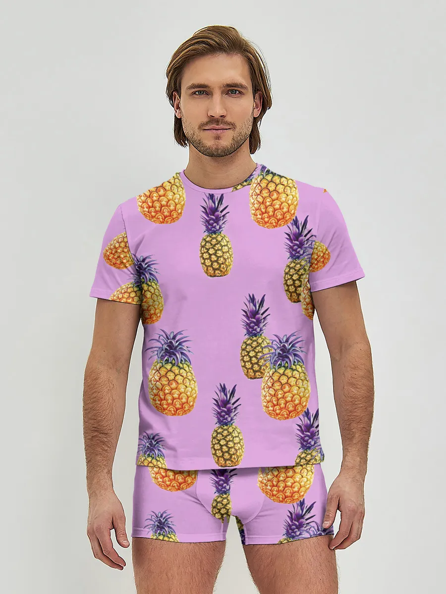 Мужские трусы с футболкой / Ананасы