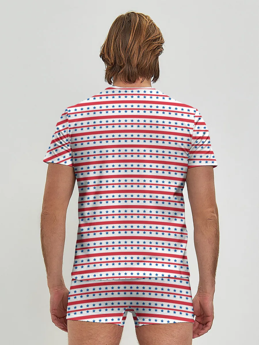 Мужские трусы с футболкой / Звезды с полосками