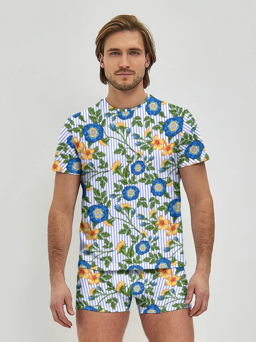 Мужские трусы с футболкой / Цветочки