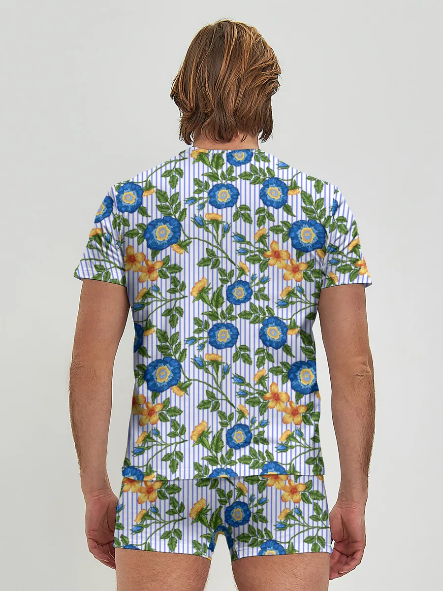 Мужские трусы с футболкой / Цветочки