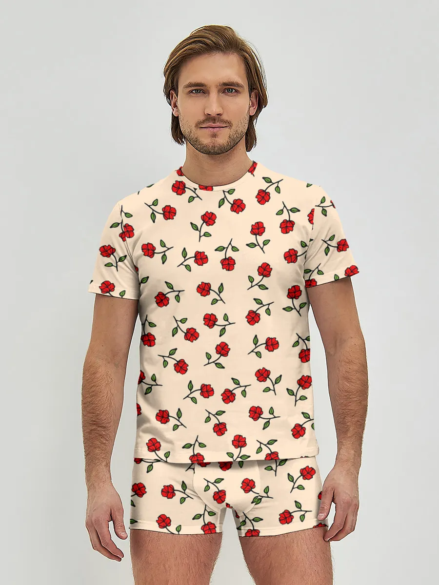 Мужские трусы с футболкой / Прованс из роз